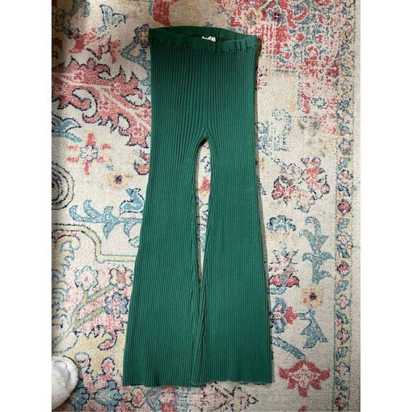 Callahan Knitwear Women's Green Pull-On Rib Knit Tailored Slim Pants Size L - Picture 6 of 8